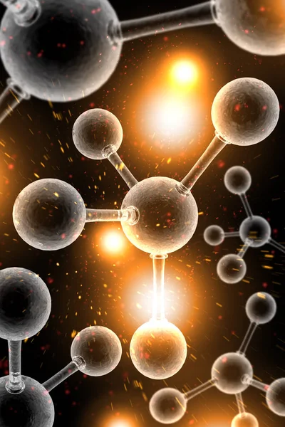 Close Atomové Částice Pozadí Věda Ilustrace — Stock fotografie