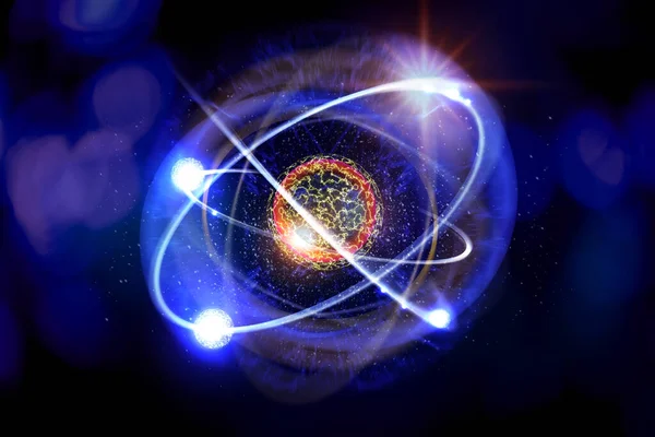 Крупним Планом Барвисті Атомні Частинки Фону Науки Ілюстрації — стокове фото