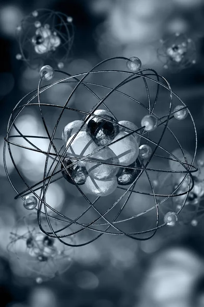 Close Van Atomaire Deeltjes Achtergrond Wetenschap Illustratie — Stockfoto