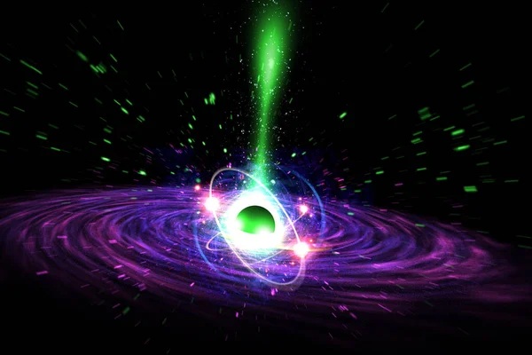 宇宙现实黑洞背景3D说明 — 图库照片