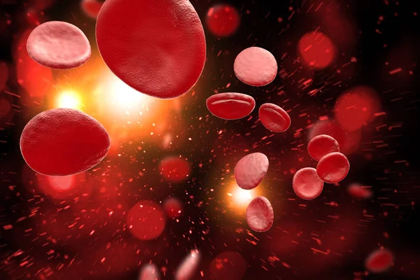 Gezonde Menselijke Rode Bloedcellen Close Illustratie — Stockfoto