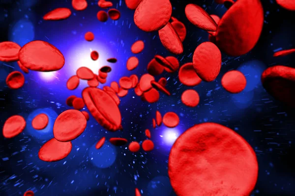 健康なヒトの赤血球が3Dイラストを閉じます — ストック写真