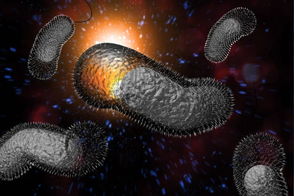 Ilustração Infecção Microscópica Por Bactérias Cólera — Fotografia de Stock