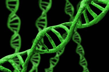 Soyut DNA ipliği çift sarmallı genetik 3D çizim