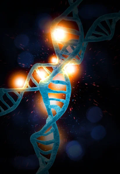 Abstract Dna Strand Double Helix Genetics Illustration — Stock Photo, Image