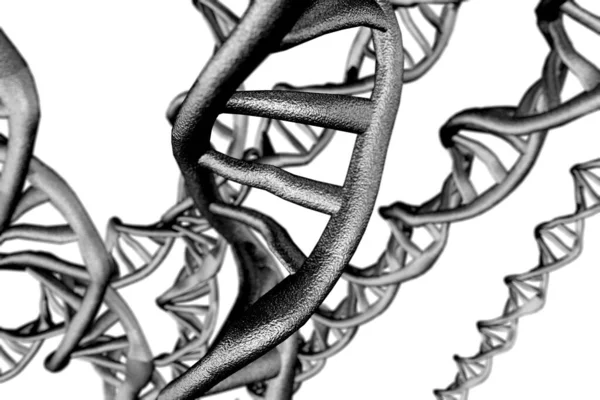 Dna链双螺旋遗传学三维图解 — 图库照片