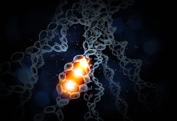 Abstract Dna Strand Double Helix Genetics Illustration — Stock Photo, Image
