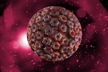 Bulaşıcı hastalık herpes simplex virüs hücreleri kavramsal 3 boyutlu illüstrasyon