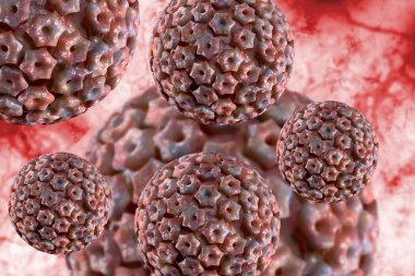 Bulaşıcı hastalık herpes simplex virüs hücreleri kavramsal 3 boyutlu illüstrasyon