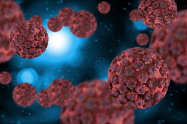 Bulaşıcı Hastalıklar İnsan Papilloma Virüsü Hücreleri kavramsal 3 boyutlu illüstrasyon