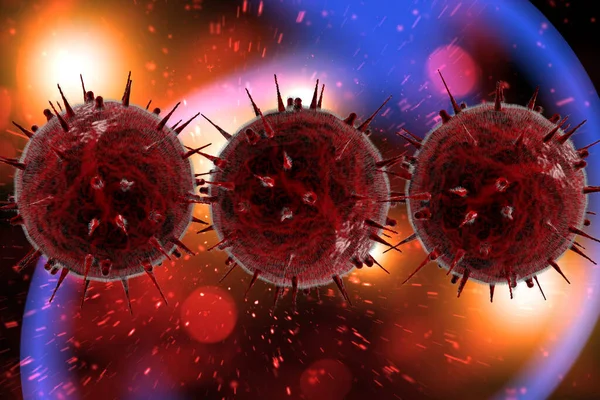 HIV Aids virus cells for medical science background 3D illustration