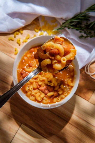 전통적 이탈리아 파스타 Fagioli 글루텐이 팔꿈치 마카로니 — 스톡 사진