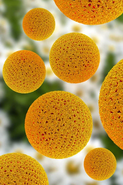 Closeup Flower Pollen Grain Particles Use Allergy Background Illustration — Stock Photo, Image