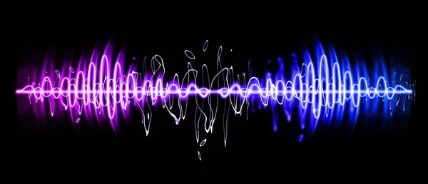 Visuell Neon Ljudvåg Begrepp Illustration Abstrakt Bakgrund — Stockfoto