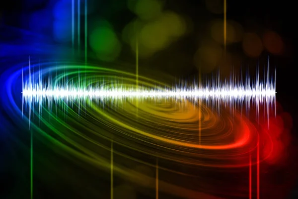 Visuell Neon Ljudvåg Begrepp Illustration Abstrakt Bakgrund — Stockfoto