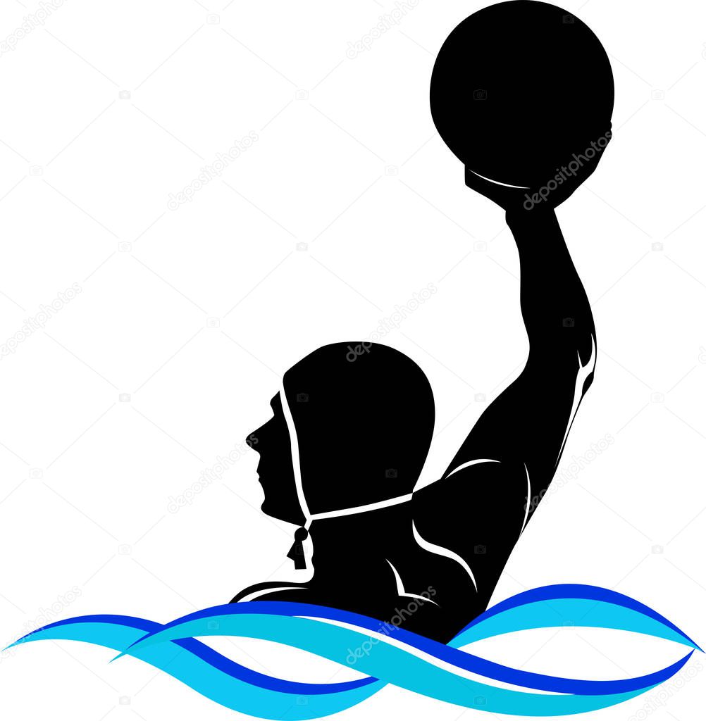 Logo water polo. sporty logo isolated on white background