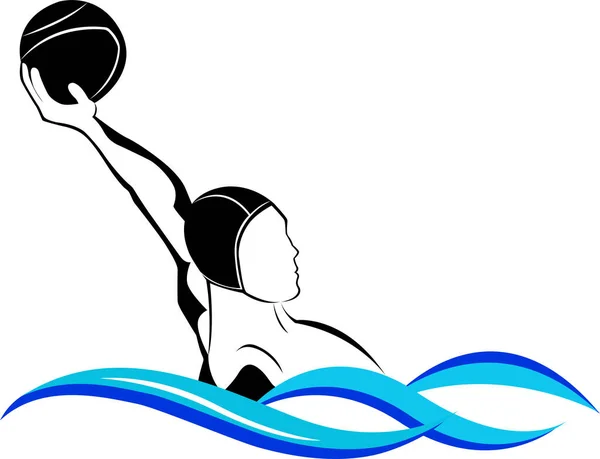 Logo Waterpolo Emblema Polo Acuático Aislado Sobre Fondo Blanco — Archivo Imágenes Vectoriales