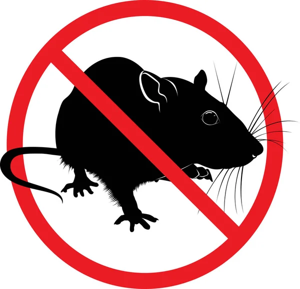 Prohibition Sign Rat — Stock Vector