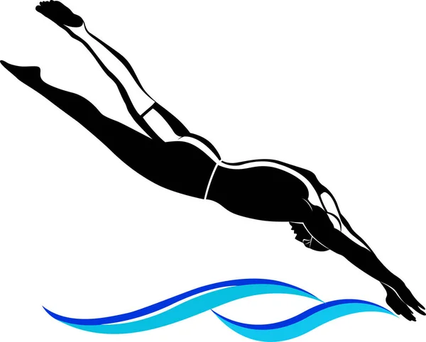 游泳运动员运动标志 — 图库矢量图片