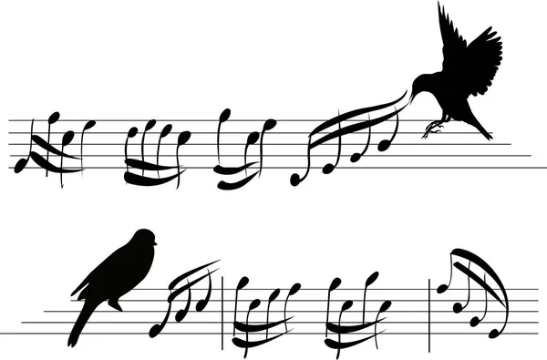 Quattro Note Musicali Set Elementi Design Musicale — Vettoriale Stock