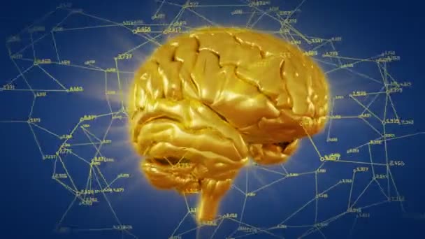 Rotação da Rede de Ouro Cerebral Humano — Vídeo de Stock
