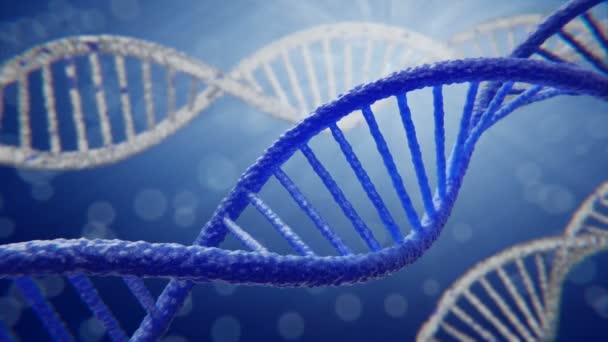 Rotazione del filamento DNA blu — Video Stock