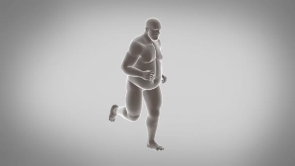 Kövér ember futás lefogy — Stock videók