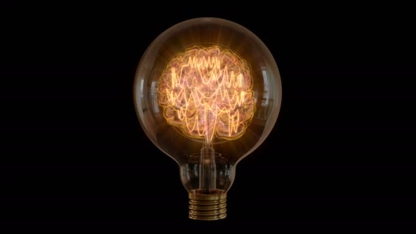 Lâmpada Edison, Nebulosa Cérebro — Vídeo de Stock