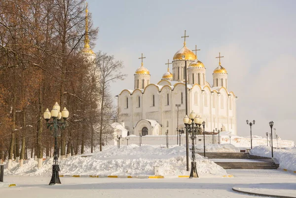 Anello Oro Della Russia Cattedrale Dell Antica Città Vladimir Inverno — Foto Stock
