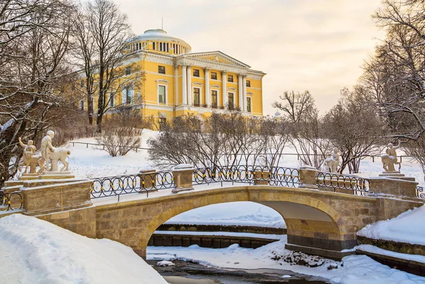 Noite Inverno Parque Pavlovsk São Petersburgo Fotos De Bancos De Imagens Sem Royalties