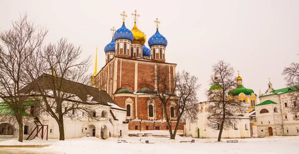 Успенский Собор Рязанского Кремля Зимой — стоковое фото