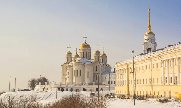 Gold Ring Russia Winter Holy Assumption Cathedral — Stock Photo, Image