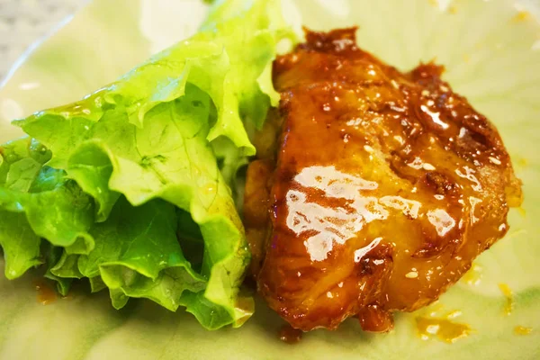 Delicioso Churrasco Costela Porco Cozinha Asiática — Fotografia de Stock