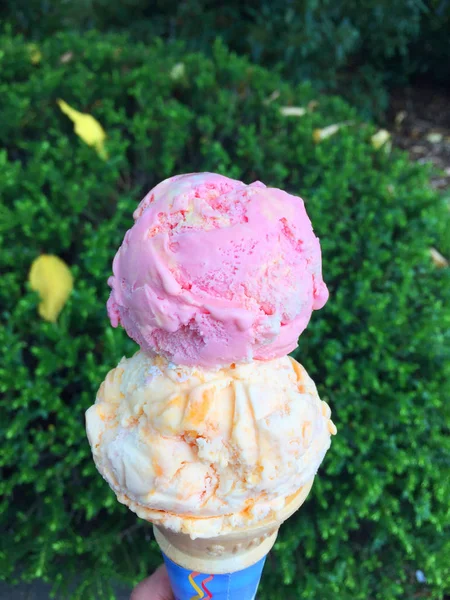 Delicious Colorful Ice Cream Soft Serve Cone Stick — Stock Photo, Image