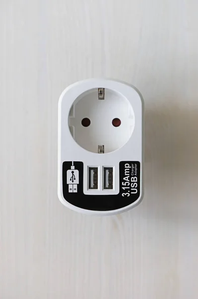 Tomada Usb Conector Alimentação — Fotografia de Stock