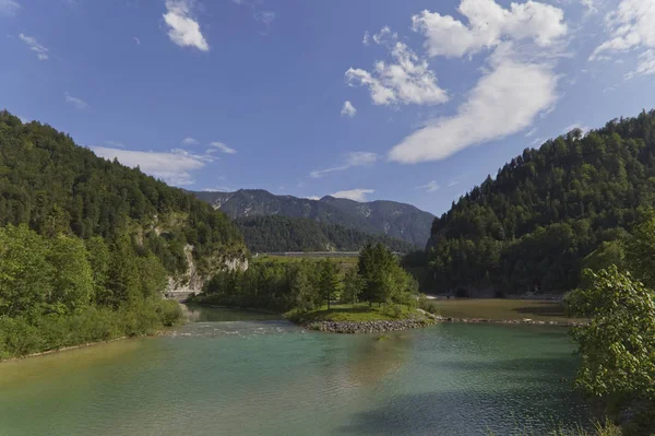 Lac Rivière Dans Les Alpes Bavaroises Allemagne — Photo