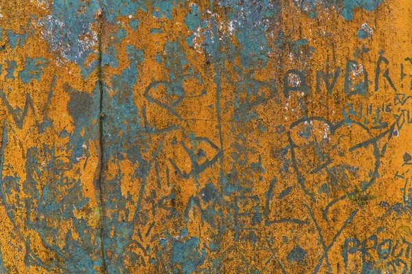 Abstract and rusty background with signs and scratches
