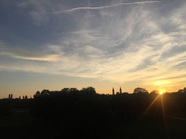 Bir gün batımı gün Münih