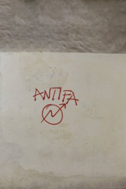 Antifa sign and graffiti tag clipart