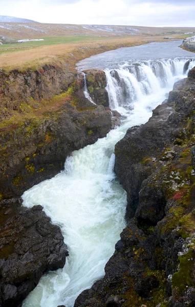 Kolugljufur Canyon Und Wasserfall Island — Stockfoto