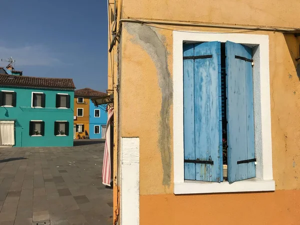 Straat Van Burano Venetië Italië — Stockfoto