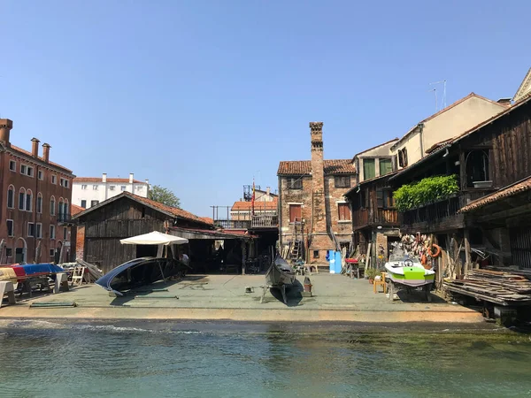 Gôndola Estaleiro Venice Itália — Fotografia de Stock