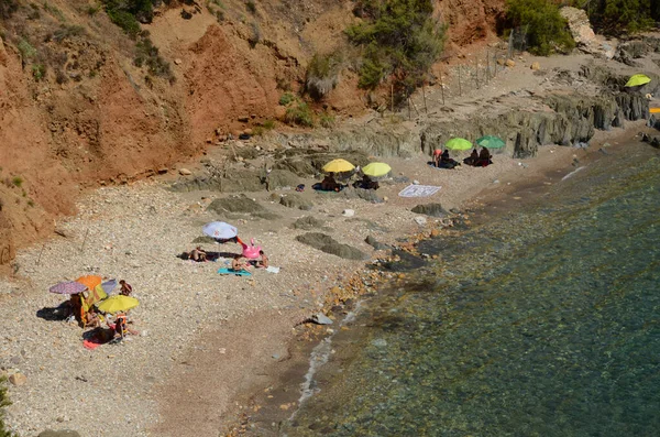 Mensen Het Strand Sardinië Italië — Stockfoto