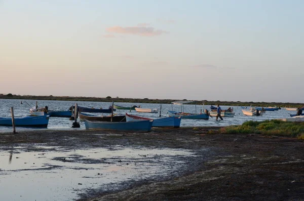 Barche Marceddii Sardine Italia — Foto Stock