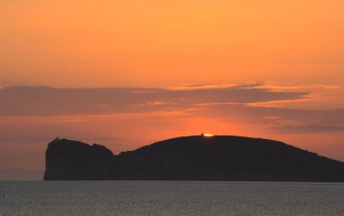 Gün batımı Capo Caccia, Alghero, Sardunya, İtalya