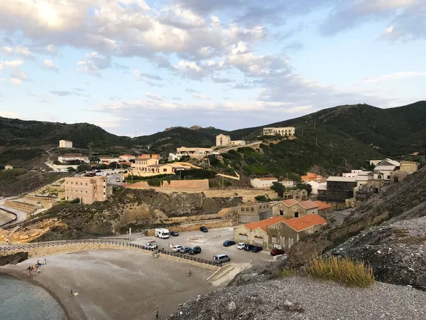 view of argentiera mining village, sardinia, italy