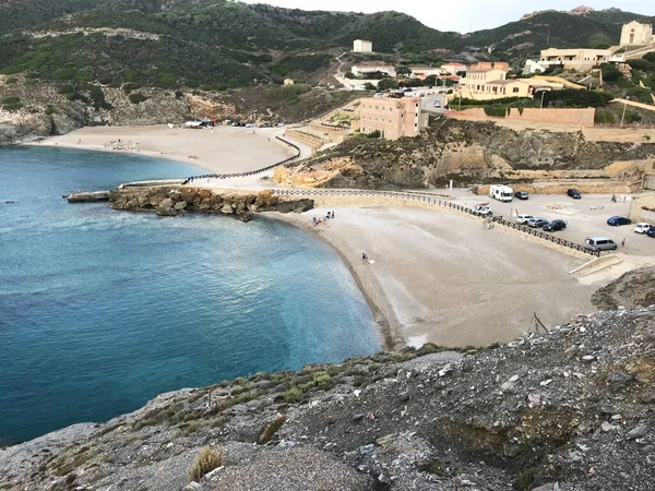 view of argentiera mining village, sardinia, italy