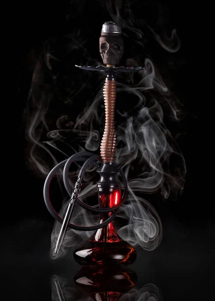 Hookah Skull Smoke Black — Stock Photo, Image