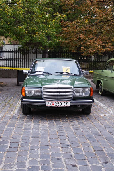 Skopje Makedonien September 2018 Retro Autos Und Motorräder Auf Der — Stockfoto