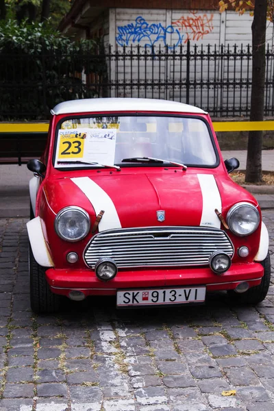 Skopje Makedonien September 2018 Retro Autos Und Motorräder Auf Der — Stockfoto